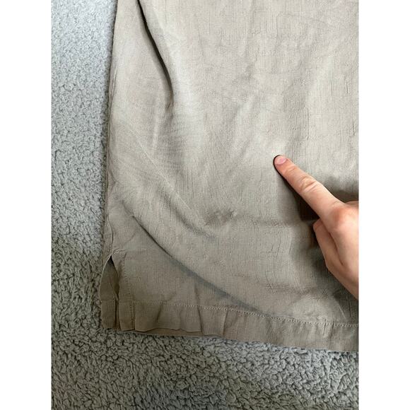 Tommy Bahama Button Shirt Large Silk Floral Tropical Beige Short Sleeve Beach - Picture 9 of 11